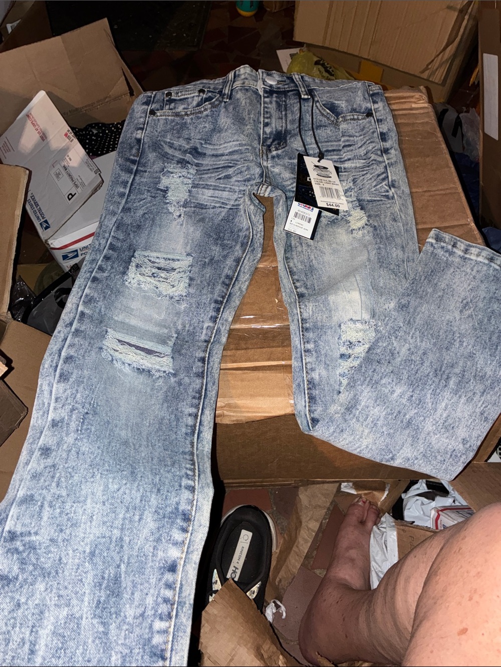 Light Blue Distressed kids Jeans - Casual Ripped Denim